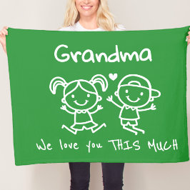 Cobertor De Velo Christmas Love You Grandma Fun Graphic Gift