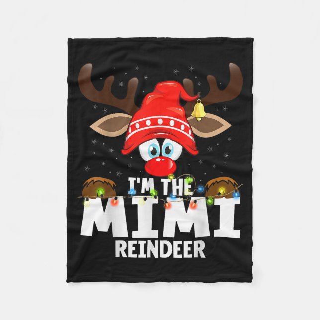 Cobertor De Velo Christmas Matching I'm The Mimi Reindeer  (Frente)
