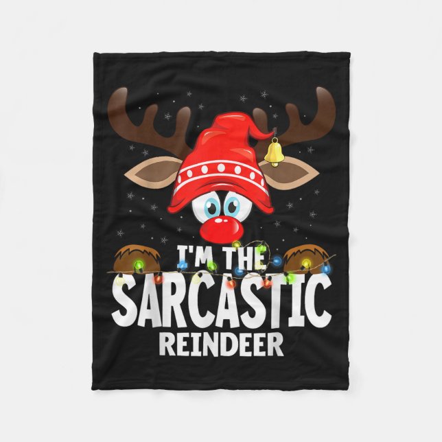 Cobertor De Velo Christmas Matching I'm The Sarcastic Reindeer  (Frente)