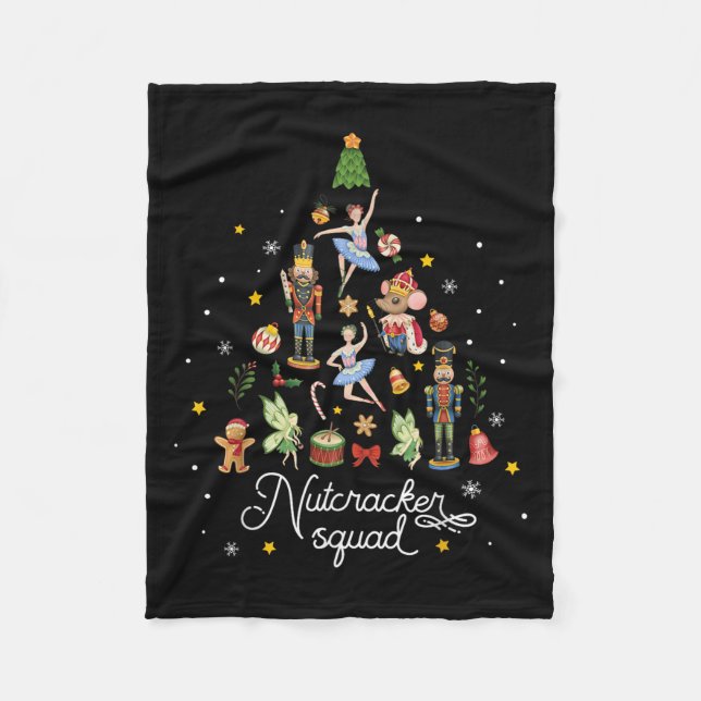 Cobertor De Velo Christmas Nutcracker Squad Ballet Dance Women Kids (Frente)