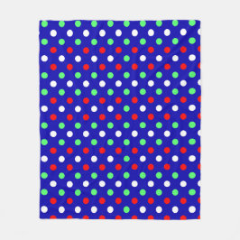 Cobertor De Velo Christmas - Red, Green & White Polka Dots Pattern