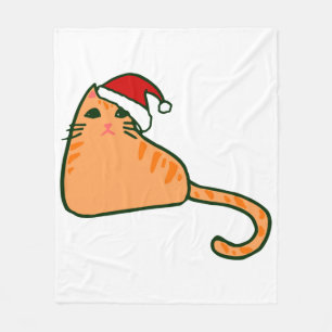 Cobertor De Velo christmas santa claus hat orange taby cat