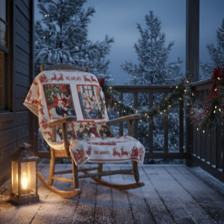 Cobertor De Velo Christmas Santa Sleigh Ride Photo Collage