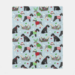 Cobertor De Velo Christmas Schnauzer
