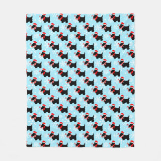 Cobertor De Velo Christmas Scottie Dogs Pattern