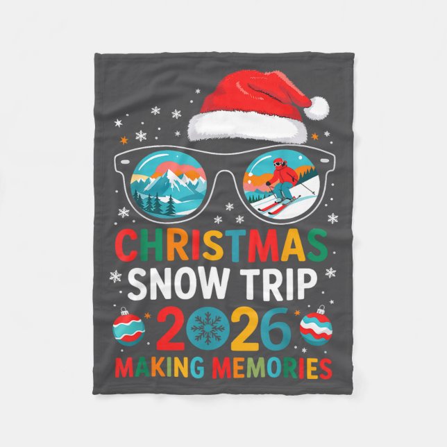 Cobertor De Velo Christmas Snow Trips 2026 Men Women Kids Family Ma (Frente)