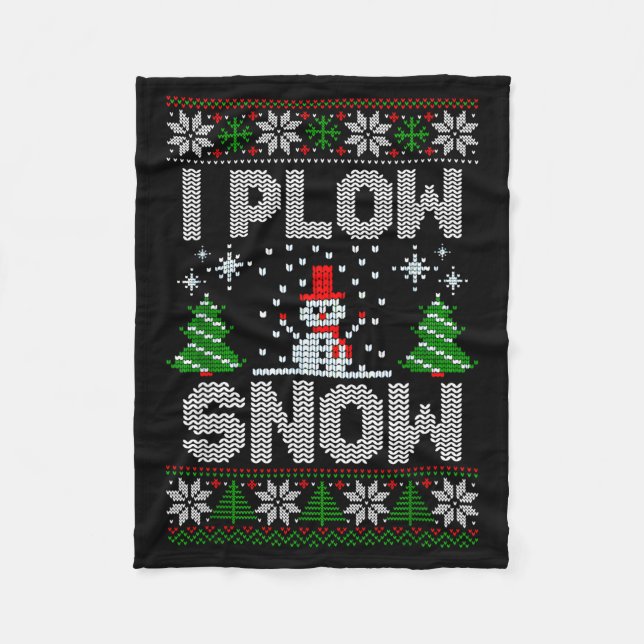Cobertor De Velo Christmas Sweater I Plow Snow Matching Couples Paj (Frente)