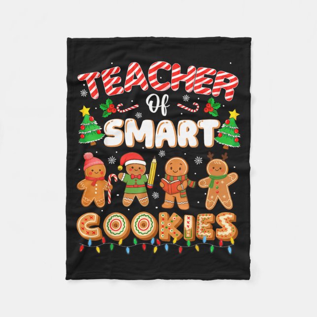 Cobertor De Velo Christmas Teacher Of Smart Cookies Funny Cute Ging (Frente)