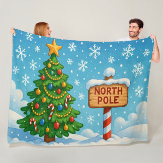 Cobertor De Velo Christmas Tree North Pole Blanket