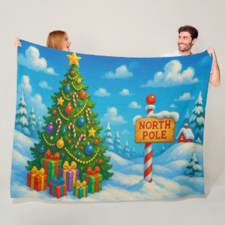 Cobertor De Velo Christmas Tree North Pole Blanket