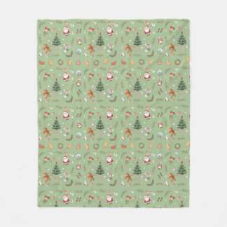 Cobertor De Velo Christmas Tree Santa cute character holiday design