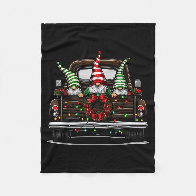 Cobertor De Velo Christmas Truck Cute Gnome  (Frente)