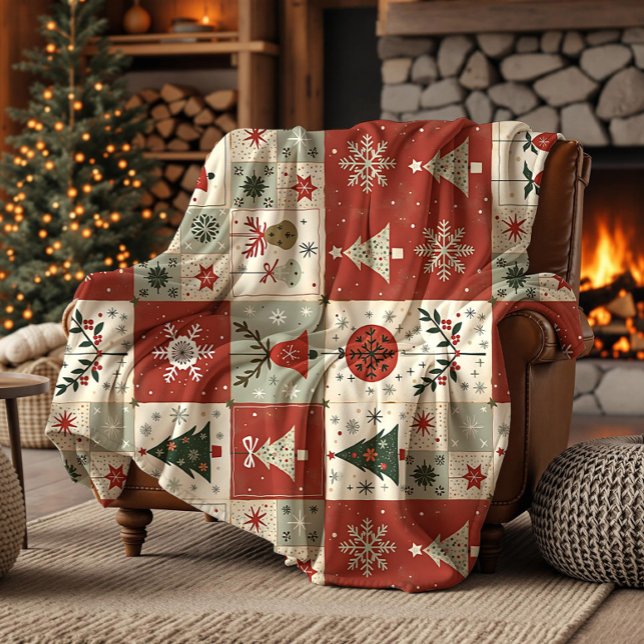 Cobertor De Velo Christms Patchwork Quilt Fleece Blanket (Criador carregado)