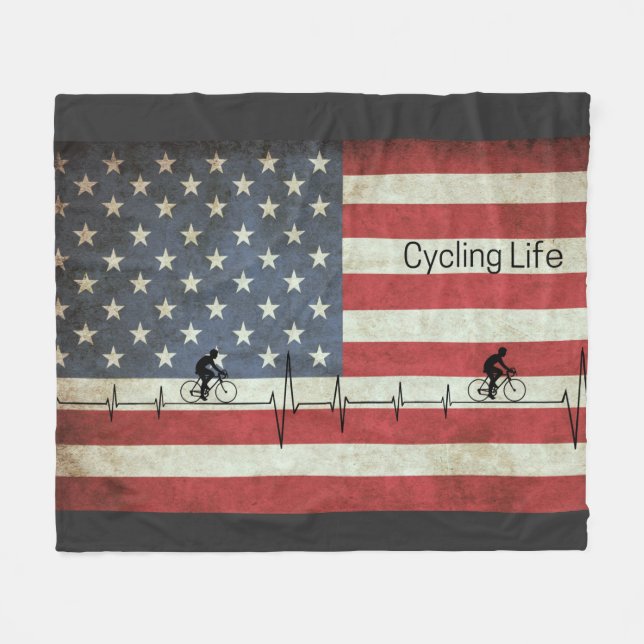 Cobertor De Velo Ciclismo, Estrelas e Stripes (Frente (Horizontal))