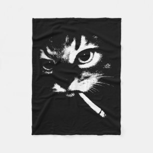 Cobertor De Velo Cigarro Gatinho Engraçado Fumar Gangster de Gato