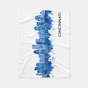 Cobertor De Velo Cincinnati USA Skyline Blue