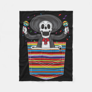 Cobertor De Velo Cinco De Mayo 2025 Calaca Blanket Pocket Serape Me
