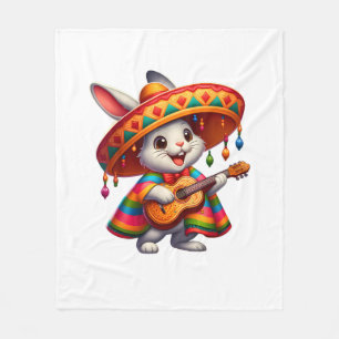 Cobertor De Velo Cinco de Mayo Coelho Vestindo Sóbrero Mexicano