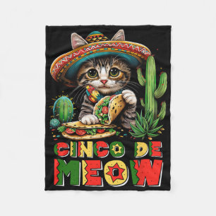 Cobertor De Velo Cinco De Mayo Gato Mexicano Engraçado Sombrero Pon