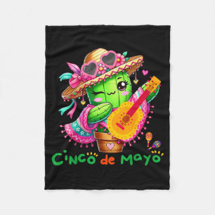 Cobertor De Velo Cinco De Mayo Mexicano Guitarra Cactus Para Homens