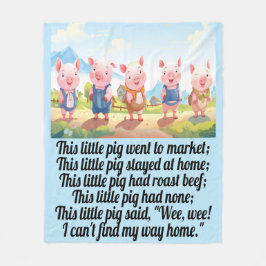 Cobertor De Velo Cinco Pequenos Porcos - Rhyme Rhyme Fleece Blanket