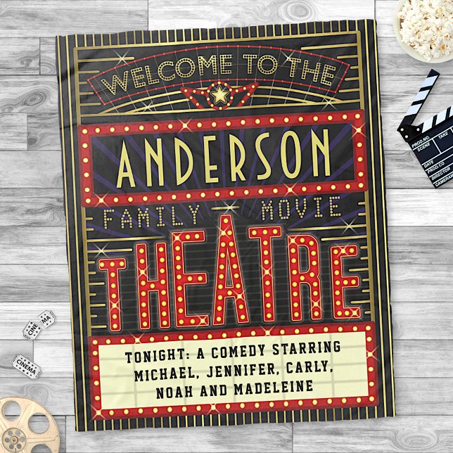 Cobertor De Velo Cinema em casa da Marquee do Cinema | Nome persona (Criador carregado)