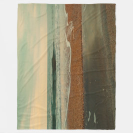 Cobertor De Velo Cinematic Beach Seascape Vintage Ocean Waves