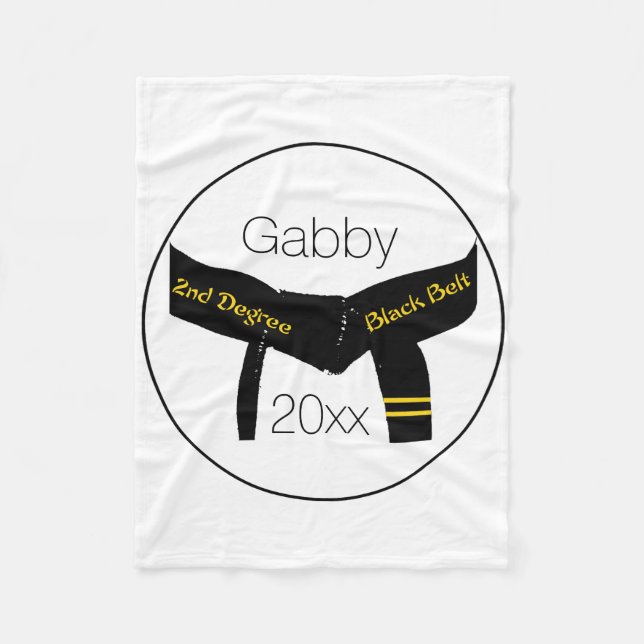 Cobertor De Velo Cinta Preta Grau de segundo de Artes Marciais (Frente)