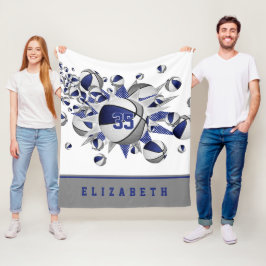 Cobertor De Velo cinza azul raparigas esportivas presentes basketba
