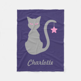 Cobertor De Velo Cinza Cat Fleece Blanket