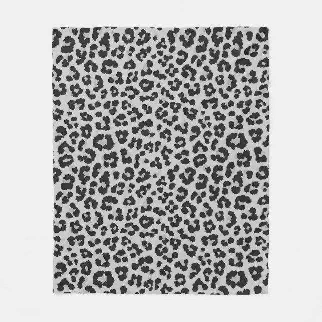 Cobertor De Velo Cinza cinza Ash Leopard Cheetah Padrão de Impressã (Frente)