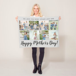 Cobertor De Velo Cinza de Mensagens Personalizadas do Dia de as mãe