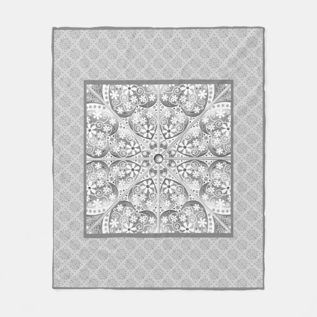 Cobertor De Velo Cinza de rendas cerâmicas (Frente)