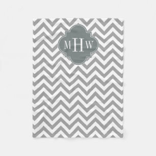 Cobertor De Velo Cinza Dk Lg Chevron Charmalil Quatrefoil 3 Monogra