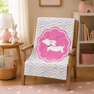 Cobertor De Velo Cinza e Cão-de-Açúcar Rosa