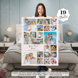 Cobertor De Velo Cinza Rosa de Colagem de Fotografias Personalizada