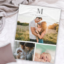 Cinzas de colagem de fotos com monograma moderno e