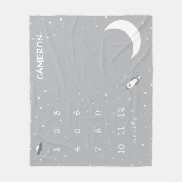 Cobertor De Velo Cinzas do espaço exterior e bebê marco branco