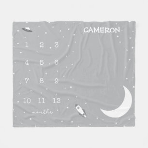 Cobertor De Velo Cinzas do espaço exterior e bebê marco branco