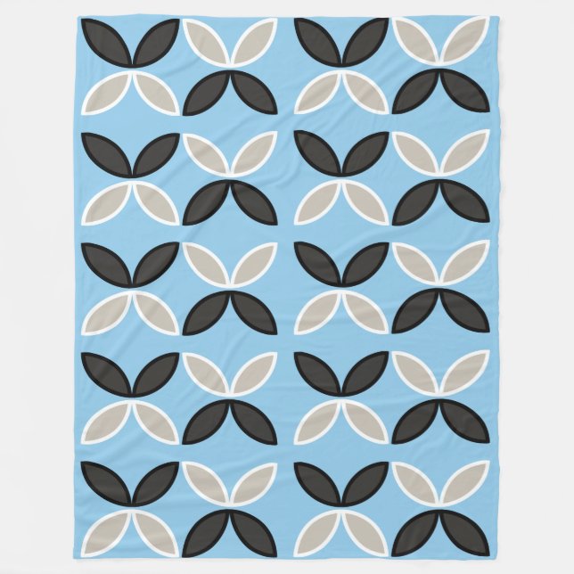 Cobertor De Velo Cinzas pretas e pétalas brancas de borboletas (Frente)