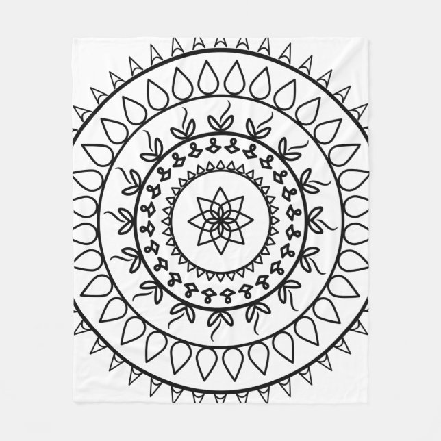 Cobertor De Velo Círculo espiritual da tatuagem de Mandala (Frente)