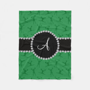 Cobertor De Velo Círculo preto de animação verde monograma