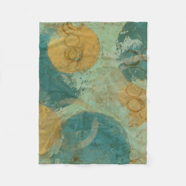 Cobertor De Velo Círculos Azul e Amarelo (Frente)