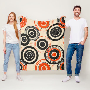 Cobertor De Velo Círculos Concentrados Retroativos
