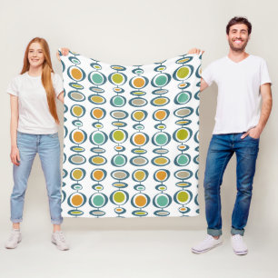 Cobertor De Velo Círculos Geométricos Modernos de Meio século Color