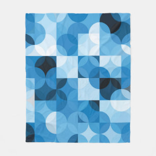 Cobertor De Velo Círculos Sem Costura: Abstrato Azul Vintage