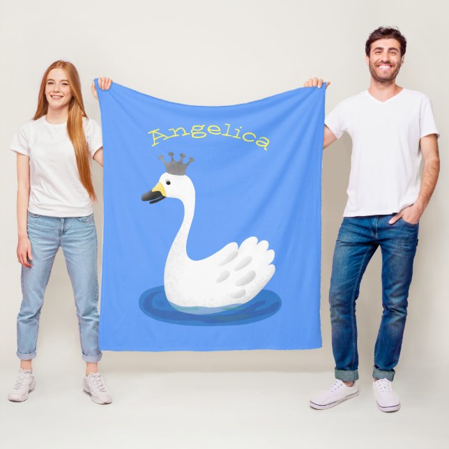 Cobertor De Velo Cisne branco bonito com desenho animado (In Situ)