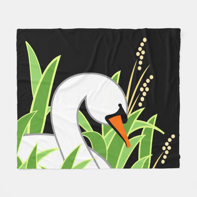 Cobertor De Velo Cisne Branco Estilizado (Frente (Horizontal))