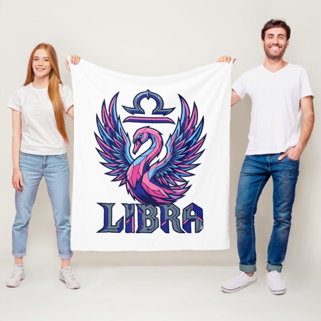 Cobertor De Velo Cisne Mascote do Zodíaco Libra Cyberpunk Synthwave (In Situ)