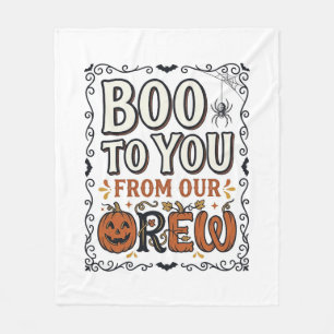 Cobertor De Velo Citação de Halloween Boo to You From Our Crew Vint